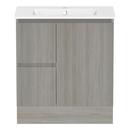 Ascot Floor or Wall Mount Vanity 760mm 2 Drawer LH 1 Door Palomera Oak [299676]