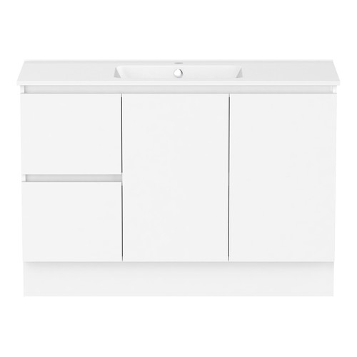 Ascot Floor or Wall Mount Vanity 1210mm 2 Drawer LH 2 Door Polar White Matte [299639]