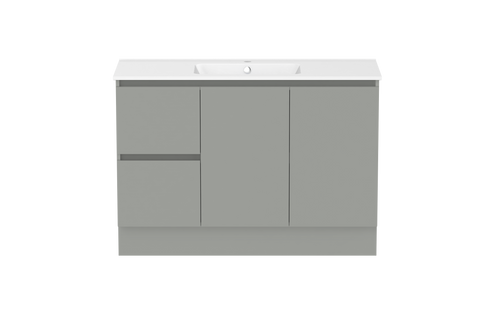 Ascot Floor or Wall Mount Vanity 1210mm 2 Draw LH 2 Door Grey Nouveau [299666]