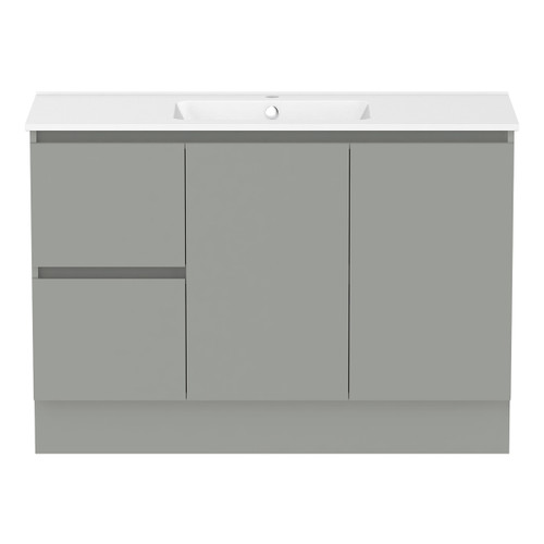 Ascot Floor or Wall Mount Vanity 1210mm 2 Drawer LH 2 Door Grey Nouveau [299666]