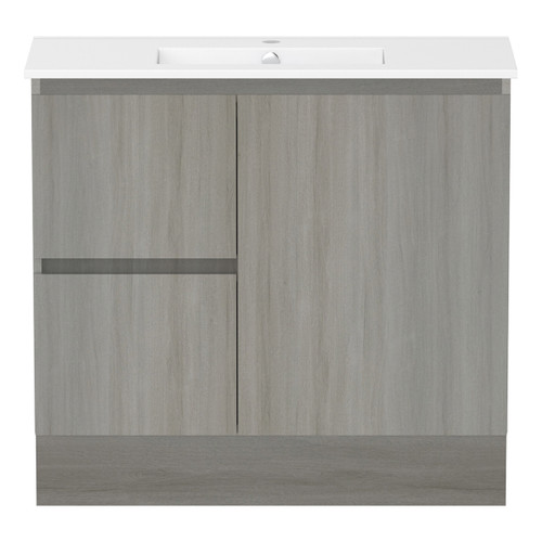 Ascot Floor or Wall Mount Slim Vanity 915mm 2 Drawer LH 1 Door Palomera Oak [299659]