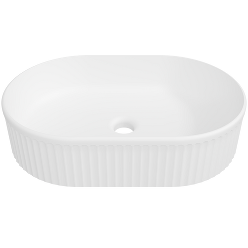 Oval Flute Basin 490mm White Matte [298586]