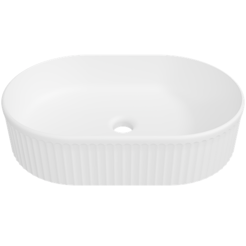Oval Flute Basin 490mm White Matte [298586]