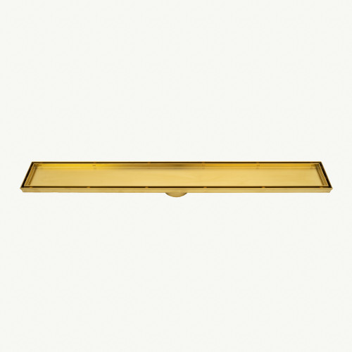 Linear Tile Insert Shower Grate 900mm Length and Centre Outlet 74mm Brushed Gold [255723]
