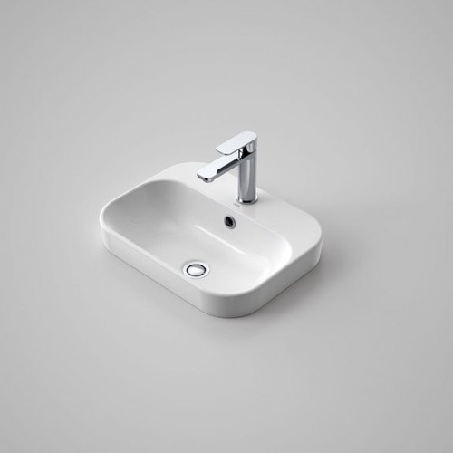 Luna Inset Basin with Overflow White 1 Tap Hole [153098]