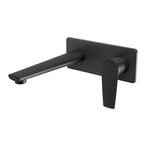 Arlo Wall Basin / Bath Mixer Set 6 Star 200mm Matte Black Trim Kit Only [300076]