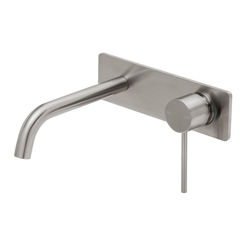 Vivid Slimline SwitchMix Wall Basin / Bath Mixer Set 180mm Brushed Nickel Trim Kit Only [300080]