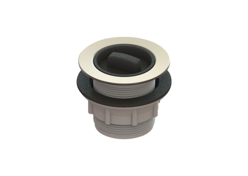 Plug & Waste 50mm x 70mm Stainless Steel on Plastic w/Rubber Plug [025480]