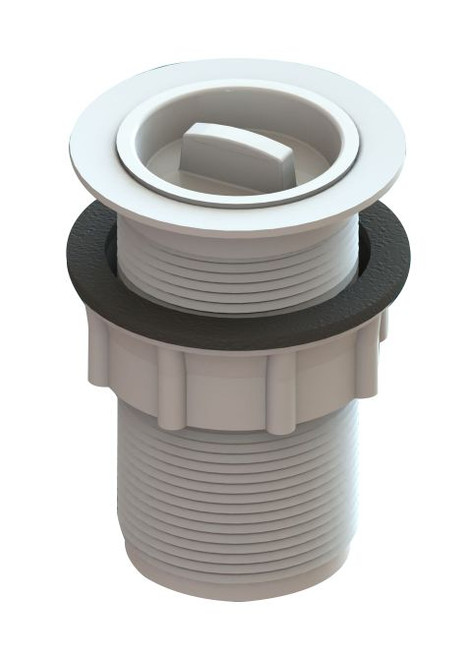Plug & Waste w/Rubber Plug 32mm x 90mm PVC White [025545]