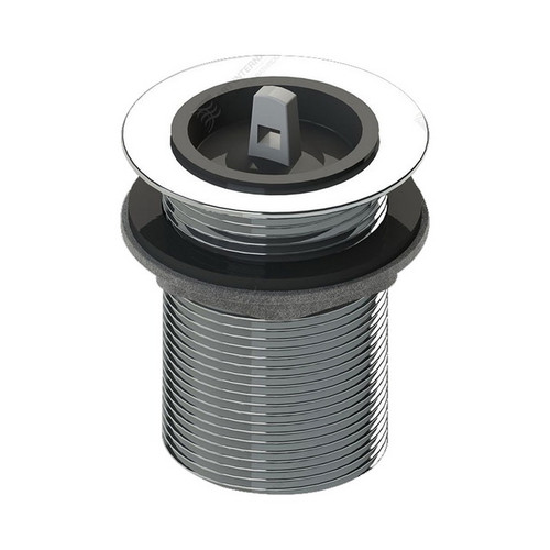 Plug and Waste with Rubber Plug 40mm x 70mm Chrome [025614]