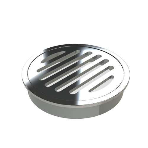 Round Floor Grate Waste w/25mm tail 100mm Brass Chrome [025077]