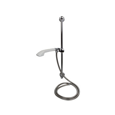 Gold Coaster Hand Shower Set W/Slide Rail & 1500mm Hose 4Star Chrome/White [043591]