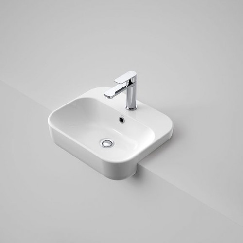 Luna Semi Recessed Basin White 1 Tap Hole [153103]