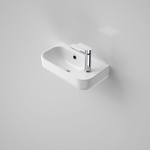 Luna Hand Wall Basin with Overflow White 1 Tap Hole [153105]