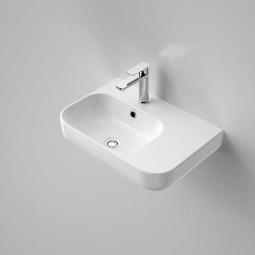 Luna Shelf Wall Basin with Overflow White 1 Tap Hole [153107]