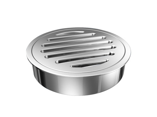 Round Floor Grate Waste 100mm Polished Brass 316 Stainless Steel [116186]
