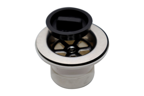 Plug and Waste 50mm Stainless Steel on Plastic with Rubber Plug Top Fixing [118119]