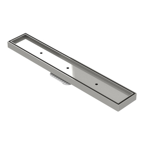 Bermuda Tile Insert Channel 600mm wide with Megaflex Flange 50mm Outlet 316 Stainless Steel [138997]