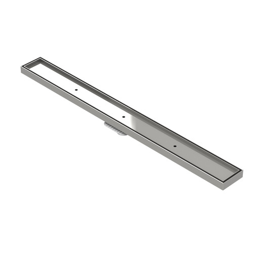 Bermuda Tile Insert Channel 1000mm wide with Megaflex Flange 50mm Outlet 316 Stainless Steel [138998]