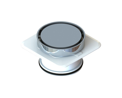 Bermuda Round Flipper Grate Floor Waste w/Megaflex Flange 100mm Outlet Chrome [139671]