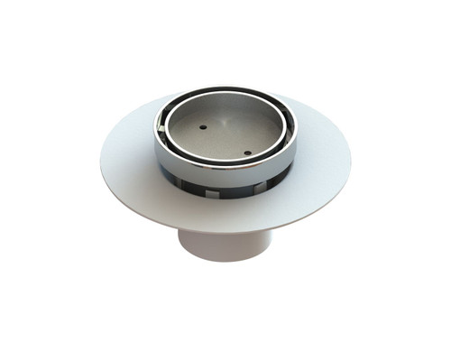 Bermuda Round Tile Insert Floor Waste with Leak Control Flange 80mm connection Chrome [139673]