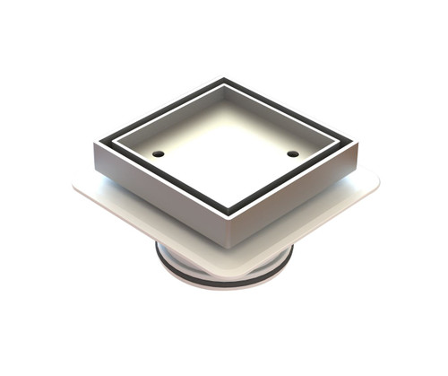 Bermuda Square Tile Insert Floor Waste with 80mm Megaflex Flange Chrome [139676]