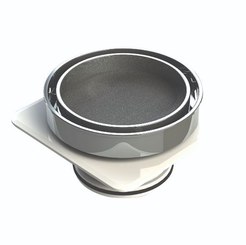 Bermuda Round Tile Insert Floor Waste with Megaflex Flange 80mm Outlet Chrome [139667]