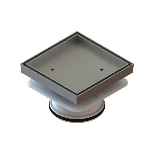 Bermuda Deluxe Square 150mm Tile Insert Floor Waste 100mm Outlet Chrome [139680]