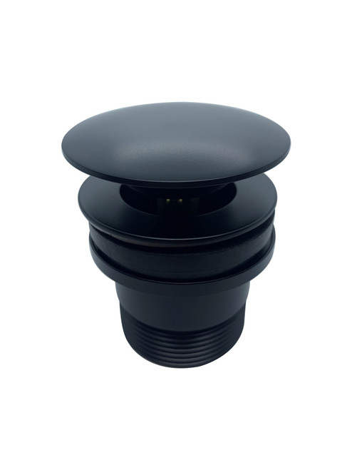 Plug & Waste Brass 4-In-1 Mushroom Pop-Up "Quattro" Multi fit 32mm & 40mm w/and w/o Overflow Matt Black [150991]