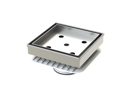 Tile Insert Floor Waste w/Megaflex Flange 50mm Outlet 316 Stainless Steel [190275]