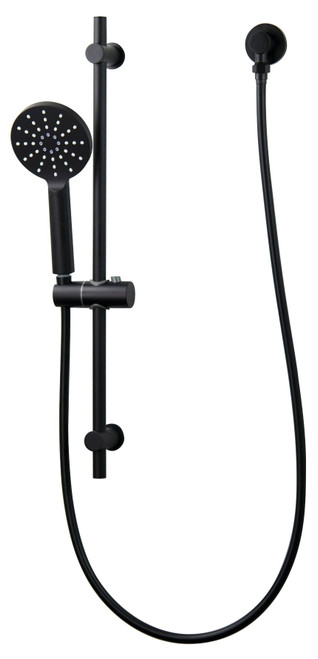 Matcha Hand/Rail Shower Round Head 4Star Matte Black [250008]