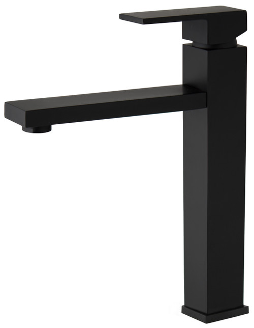 Thyme (Kubos) Basin Tower Vessel Mixer 5Star Matte Black [250051]