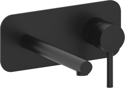 Shea Wall Basin Mixer with Wall Plate 5Star Matte Black [250063]
