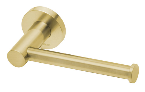 Radii Toilet Roll Holder with Round Plate Brushed Gold [153572]