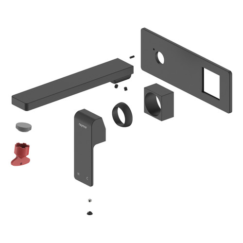 Edge II Wall Mixer Set 200mm Spout (Trim Kit Only) Black LF [285884]