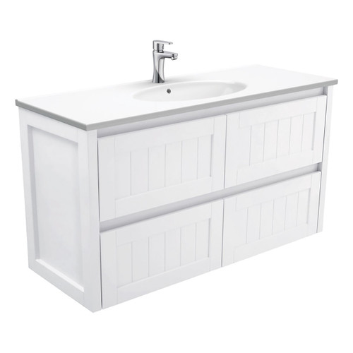 Rotondo Hampton 4 Drawers 1200mm Wall-Hung Vanity 1 Tap Hole [165423]