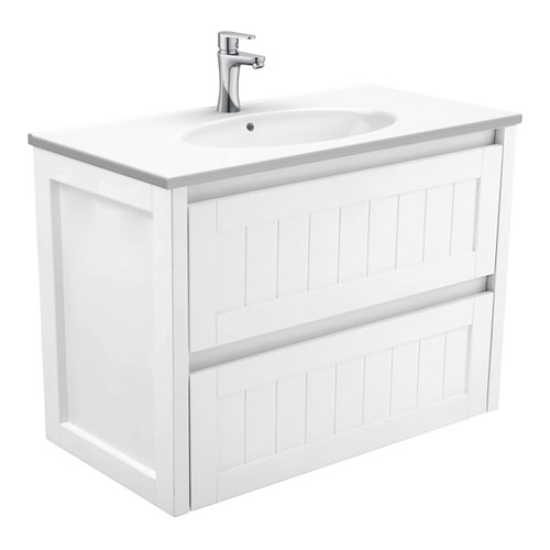 Rotondo Hampton Wall-Hung Vanity 2 Drawer 900mm 3 Tap Holes [165427]