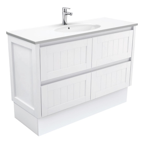 Rotondo Hampton 4 Drawers 1200mm Vanity On Kickboard 3 Tap Holes [165428]