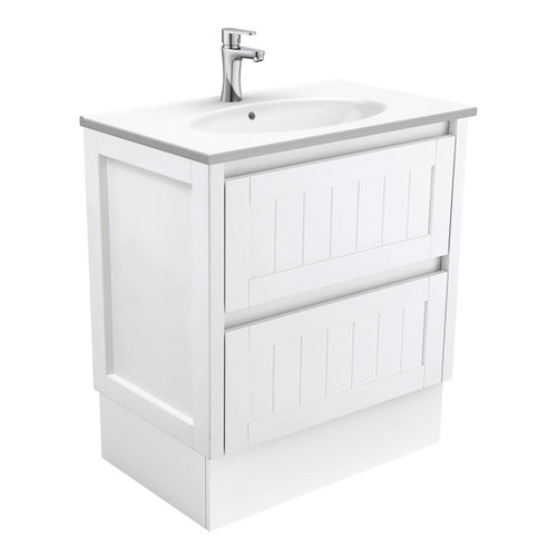 Rotondo Hampton Vanity On Kickboard 2 Drawer 750mm 1 Tap Hole [165418]
