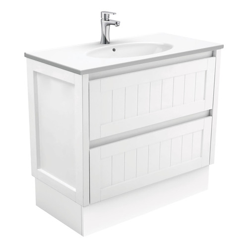 Rotondo Hampton Vanity On Kickboard 2 Drawer 900mm 1 Tap Hole [165419]