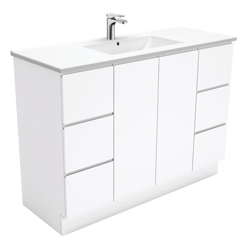 Dolce Fingerpull 1200mm Vanity On Kickboard Gloss White 1 Tap Hole [165938]