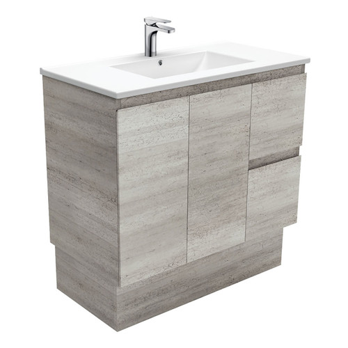 Dolce Edge Industrial Vanity On Kickboard 2 Door 2 Left Hand Drawers 900mm Ceramic 1 Tap Hole [165306]