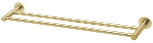 Radii Towel Rail Double 600mm Round Plate Brushed Gold [155303]