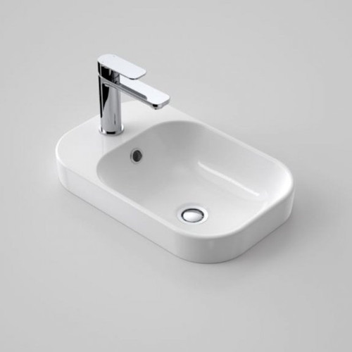 Gemelli Square Semi-Inset Basin with Pop-Up Plug & Waste 400mm x 400mm 3 Tap Holes [156276]