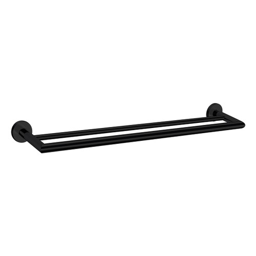 Boston II Double Towel Rail 650mm Black [156577]