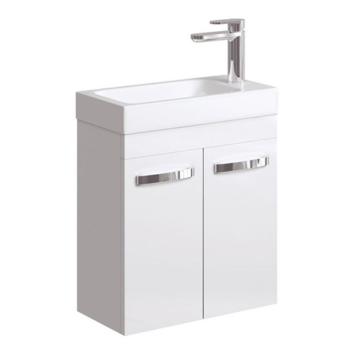 Denzel 450 Ensuite Wall-Hung Vanity White 1 Tap Hole [271525]