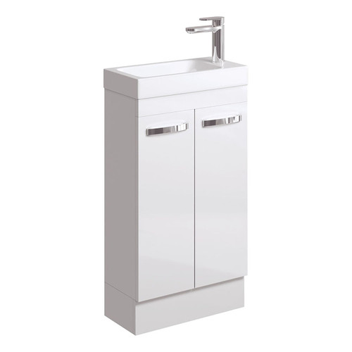 Denzel 450 Ensuite Vanity On Kickboard White 1 Tap Hole [271526]