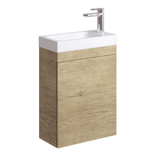 Denzel Edge 450 Ensuite Wall-Hung Vanity Scandi Oak 1 Tap Hole [271578]