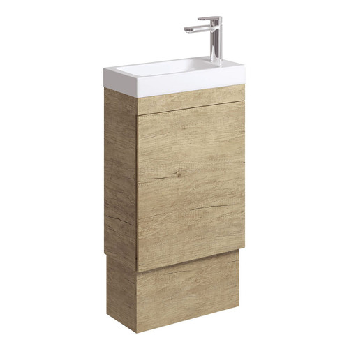 Denzel Edge 450 Ensuite Vanity On Kickboard Scandi Oak 1 Tap Hole [271479]