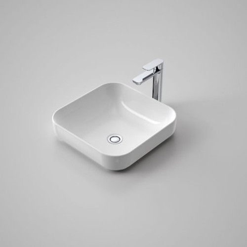 Tribute Sculptural Inset Square Basin L/Overflow 400mm White NTH [156785]